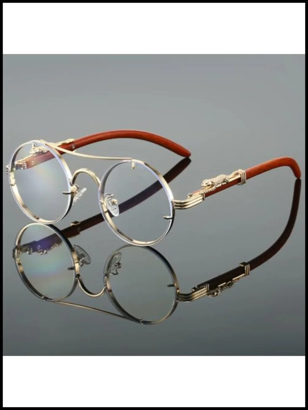 Round Double Bridge Sunglasses with UV400 Protection Punk Style